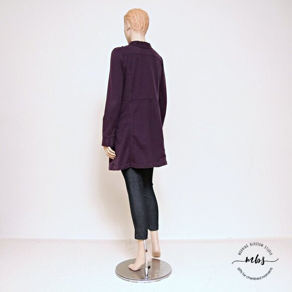 Kut From the Kloth Puff Sleeve Single Breasted Ruffle Trench Coat - Picture 4 of 12